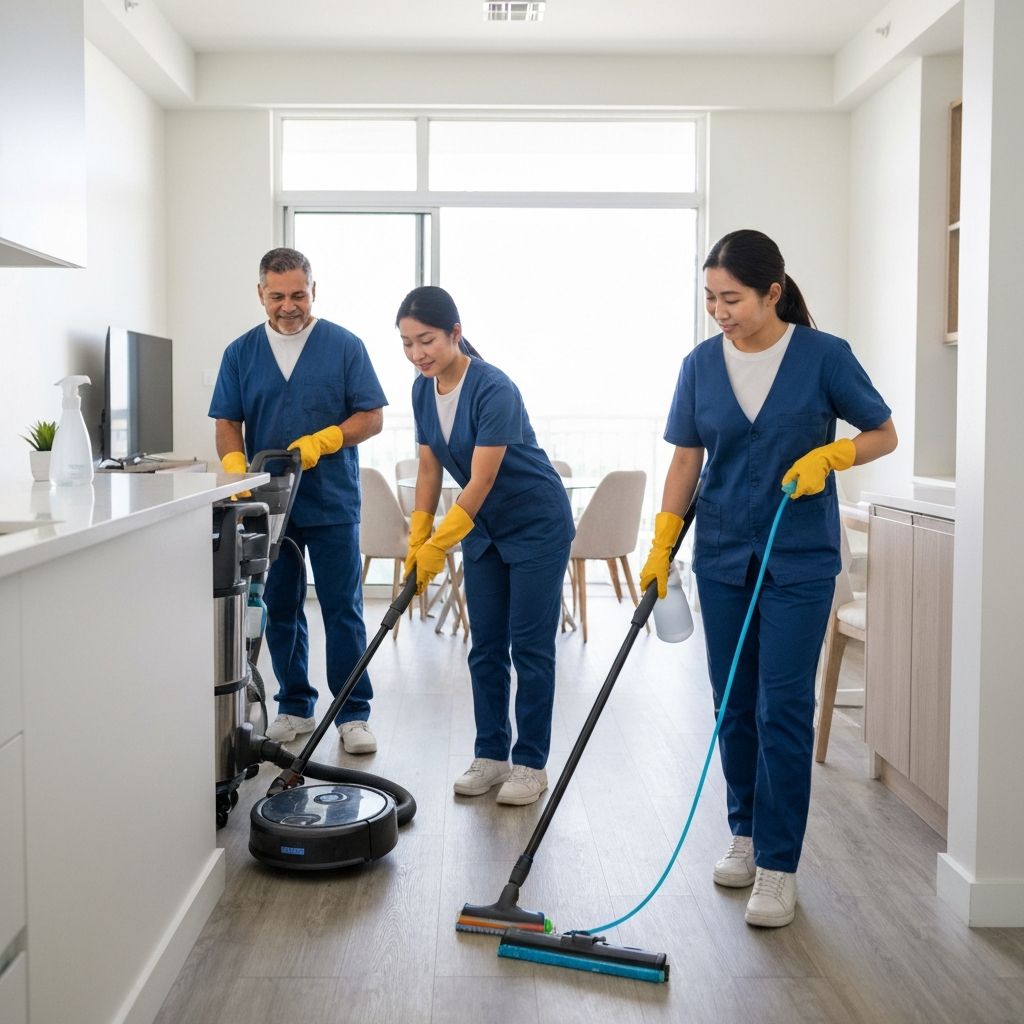 Professional cleaning team